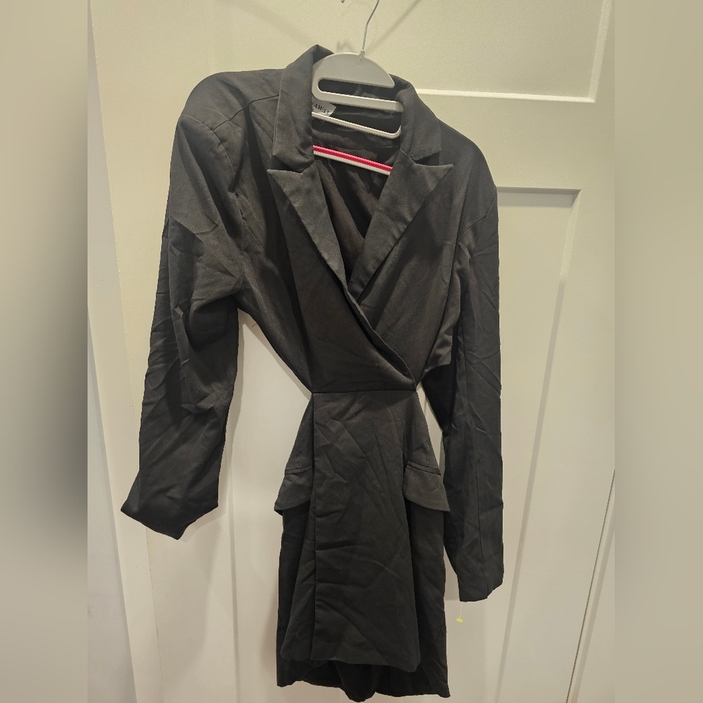 Runaway the Label XL Black Cut Out Blazer Mini Dress Long Sleeve AU 14 US 10 - Picture 2 of 16